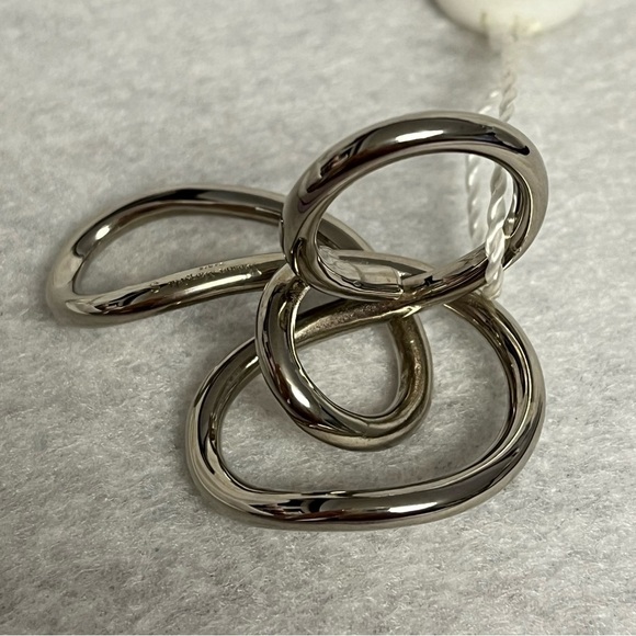 NEW MAISON Martin MARGIELA MM6 Silvertone Brass Ring US sz 6 Sculptural Swirls - Picture 2 of 12